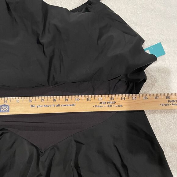 Women’s Septangle Tankini Bathing Suit Swimsuit Top only Black Size 12 NEW - Picture 3 of 6
